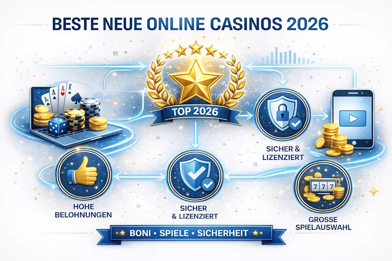 Neue Online Casinos in Deutschland – Top 10 neue Casino-Seiten im Überblick