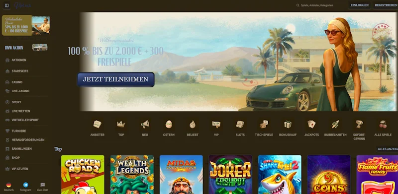 VipLuck – neues Online-Casino mit hohen Boni